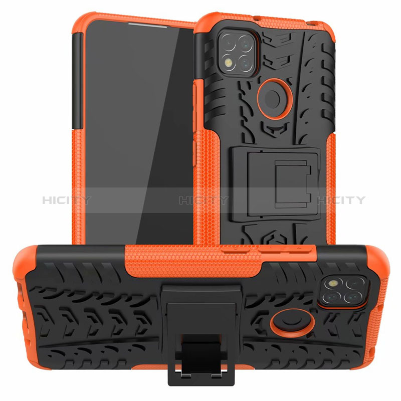 Funda Bumper Silicona y Plastico Mate Carcasa con Soporte A01 para Xiaomi POCO C3