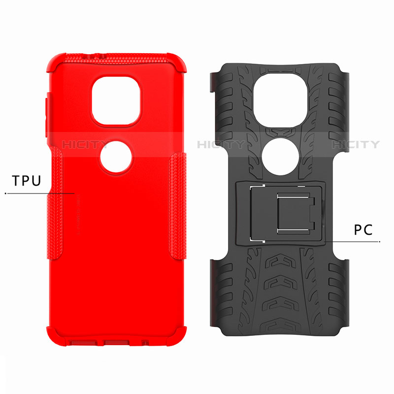 Funda Bumper Silicona y Plastico Mate Carcasa con Soporte A02 para Motorola Moto G Power (2021)