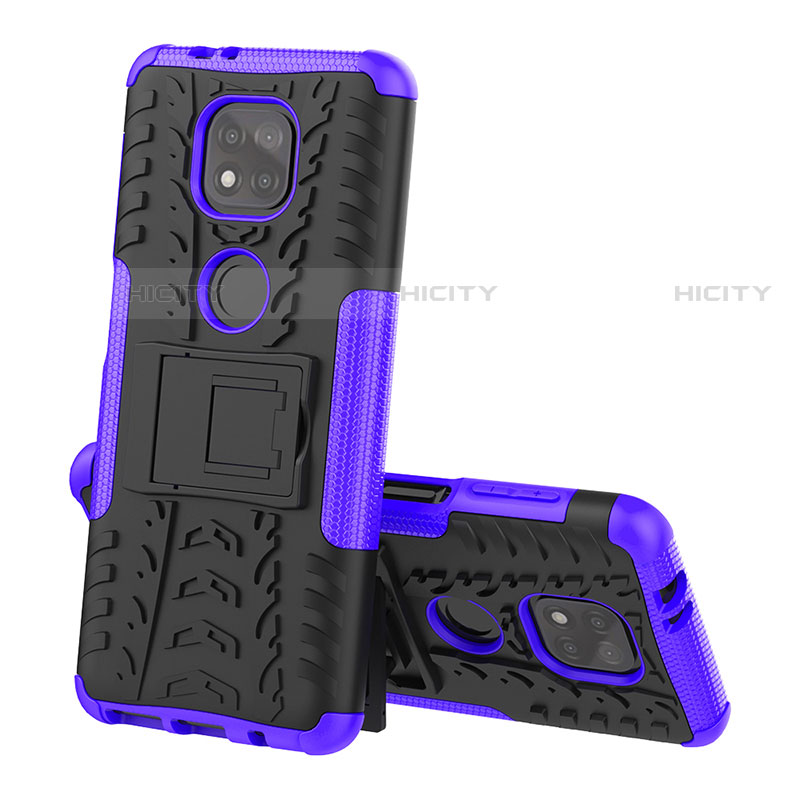 Funda Bumper Silicona y Plastico Mate Carcasa con Soporte A02 para Motorola Moto G Power (2021)