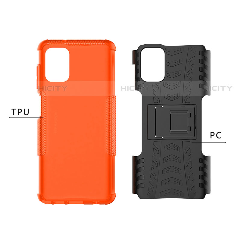 Funda Bumper Silicona y Plastico Mate Carcasa con Soporte A02 para Motorola Moto G Stylus (2021)