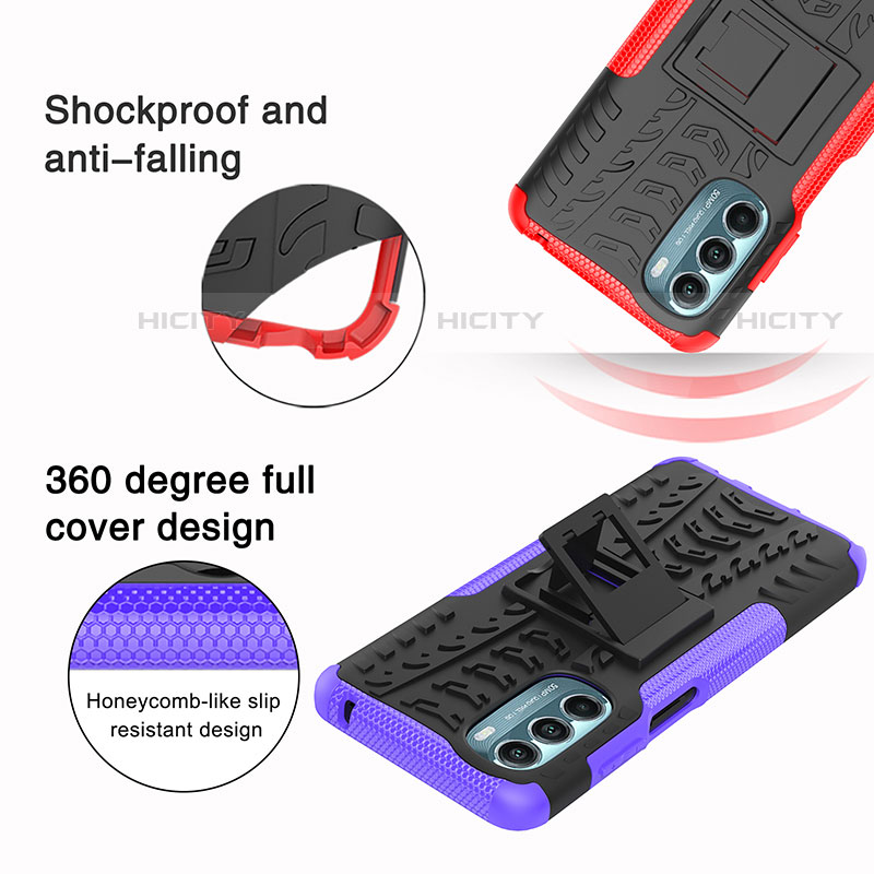 Funda Bumper Silicona y Plastico Mate Carcasa con Soporte A02 para Motorola Moto G Stylus (2022) 4G