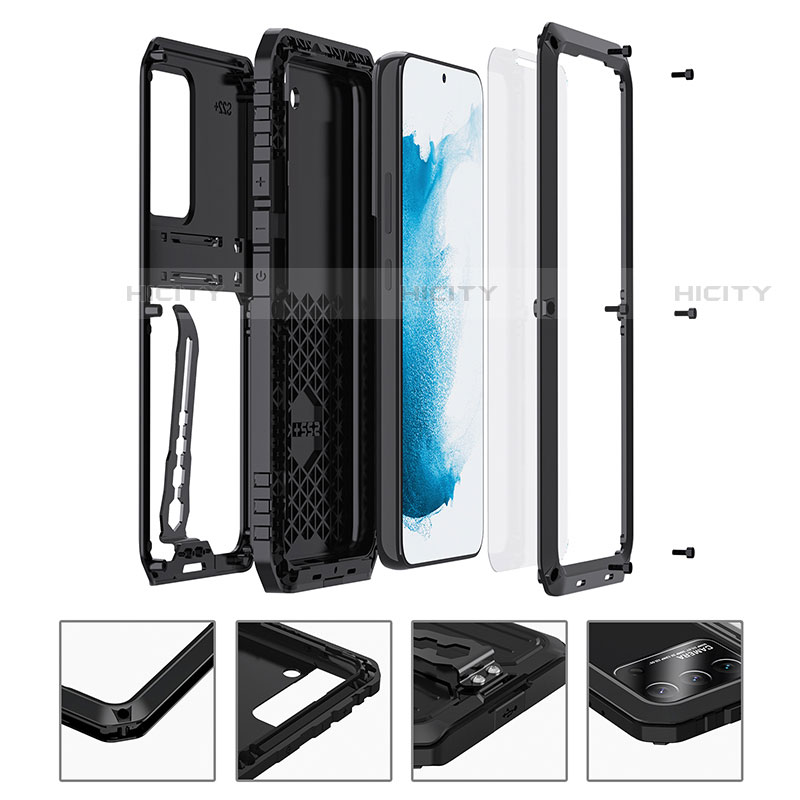 Funda Bumper Silicona y Plastico Mate Carcasa con Soporte A02 para Samsung Galaxy S22 Plus 5G