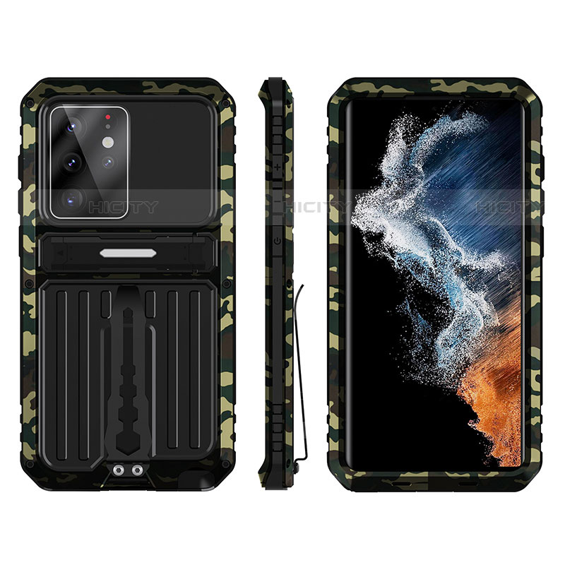 Funda Bumper Silicona y Plastico Mate Carcasa con Soporte A02 para Samsung Galaxy S23 Ultra 5G