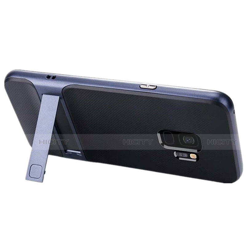 Funda Bumper Silicona y Plastico Mate Carcasa con Soporte A02 para Samsung Galaxy S9