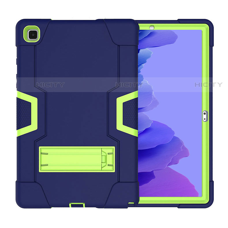Funda Bumper Silicona y Plastico Mate Carcasa con Soporte A02 para Samsung Galaxy Tab A7 4G 10.4 SM-T505 Azul Real