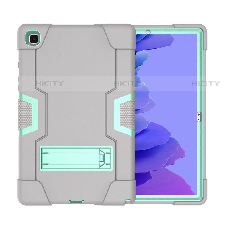 Funda Bumper Silicona y Plastico Mate Carcasa con Soporte A02 para Samsung Galaxy Tab A7 4G 10.4 SM-T505 Gris