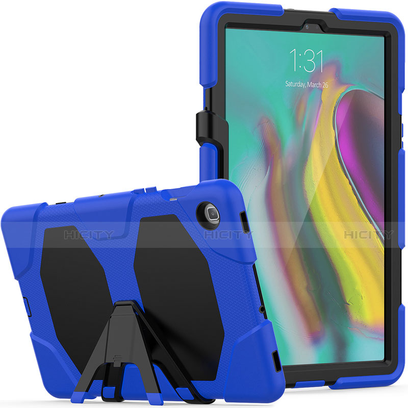 Funda Bumper Silicona y Plastico Mate Carcasa con Soporte A02 para Samsung Galaxy Tab S5e 4G 10.5 SM-T725 Azul