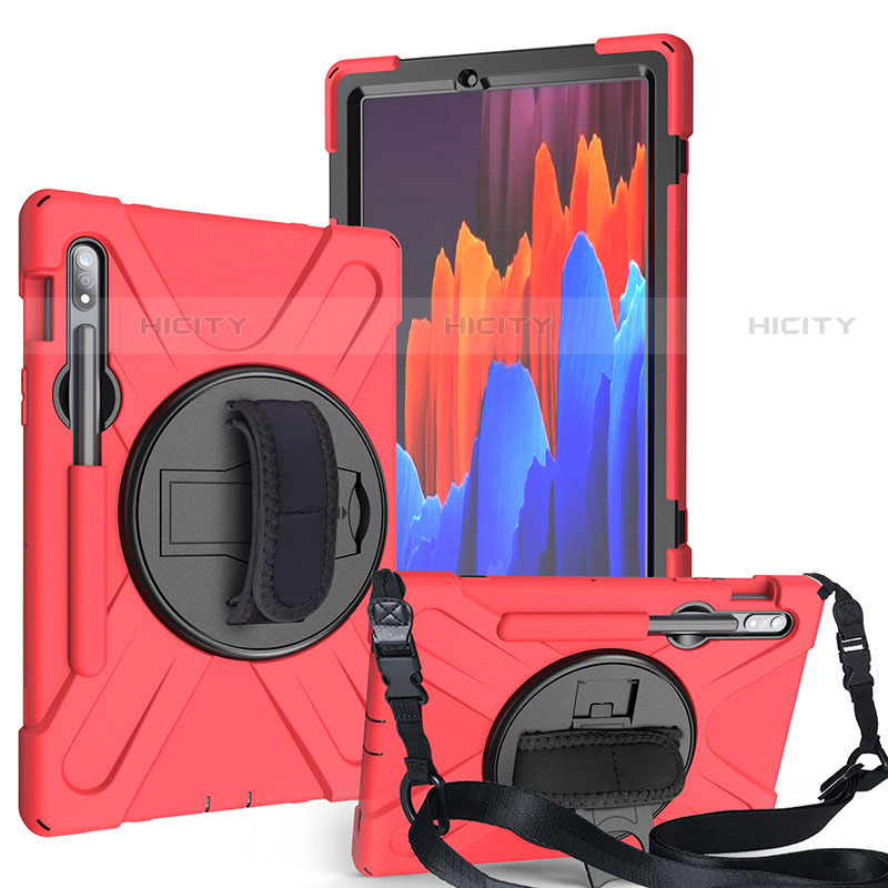 Funda Bumper Silicona y Plastico Mate Carcasa con Soporte A02 para Samsung Galaxy Tab S7 11 Wi-Fi SM-T870