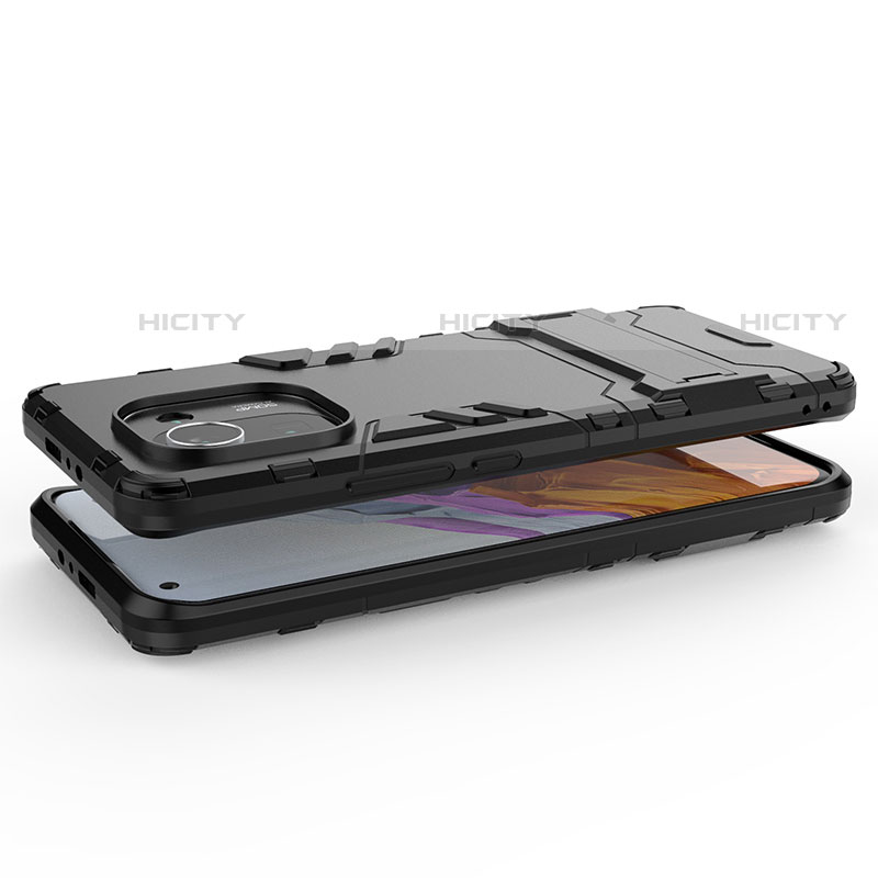 Funda Bumper Silicona y Plastico Mate Carcasa con Soporte A02 para Xiaomi Mi 11 Pro 5G
