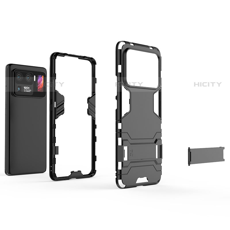 Funda Bumper Silicona y Plastico Mate Carcasa con Soporte A02 para Xiaomi Mi 11 Ultra 5G