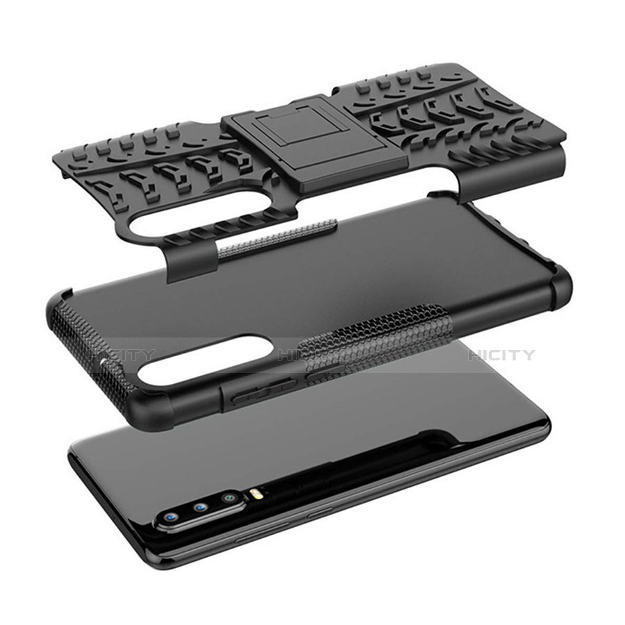 Funda Bumper Silicona y Plastico Mate Carcasa con Soporte A03 para Huawei P30