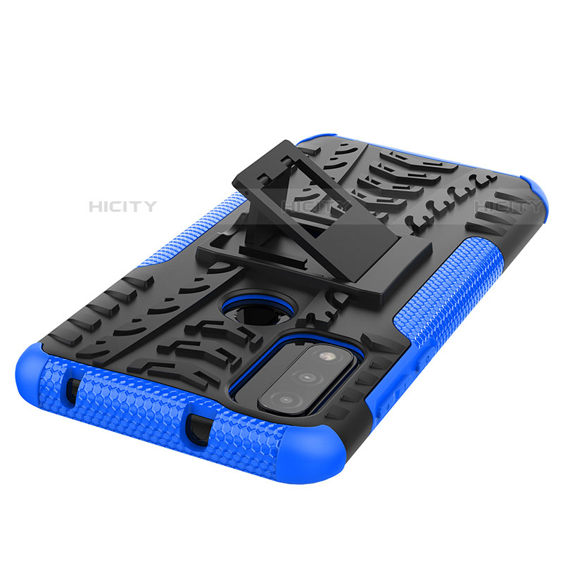 Funda Bumper Silicona y Plastico Mate Carcasa con Soporte A03 para Motorola Moto G Pure