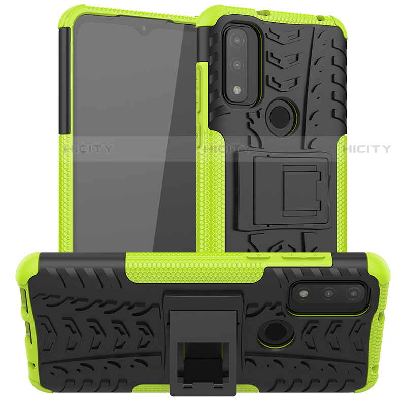 Funda Bumper Silicona y Plastico Mate Carcasa con Soporte A03 para Motorola Moto G Pure