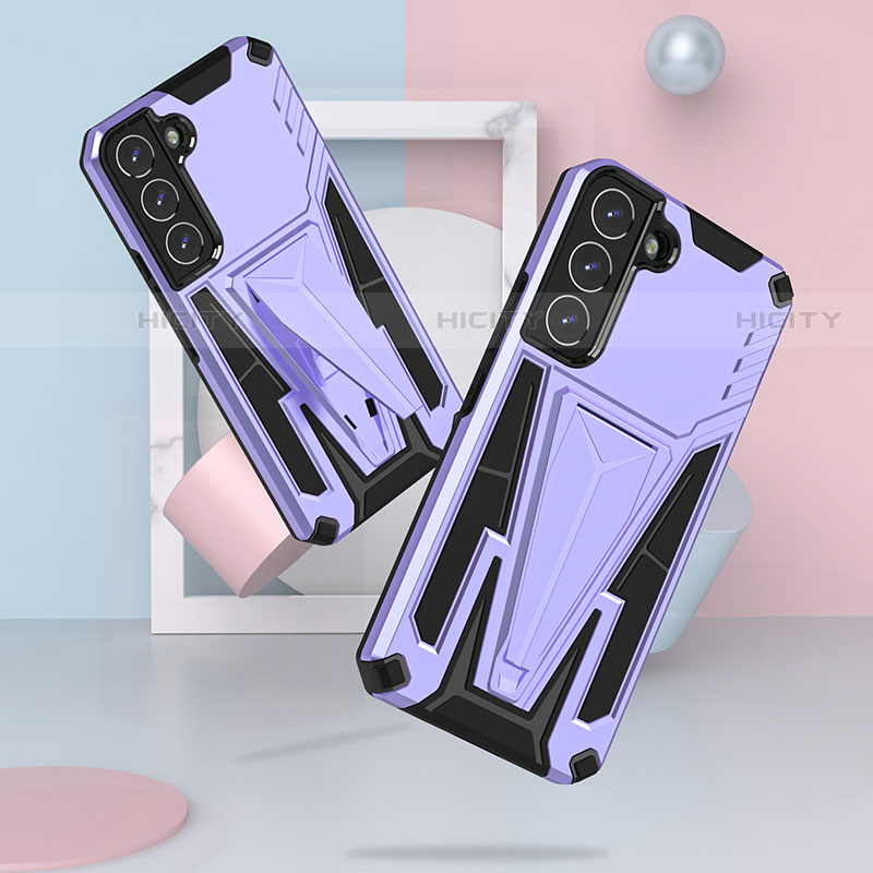 Funda Bumper Silicona y Plastico Mate Carcasa con Soporte A03 para Samsung Galaxy S21 Plus 5G