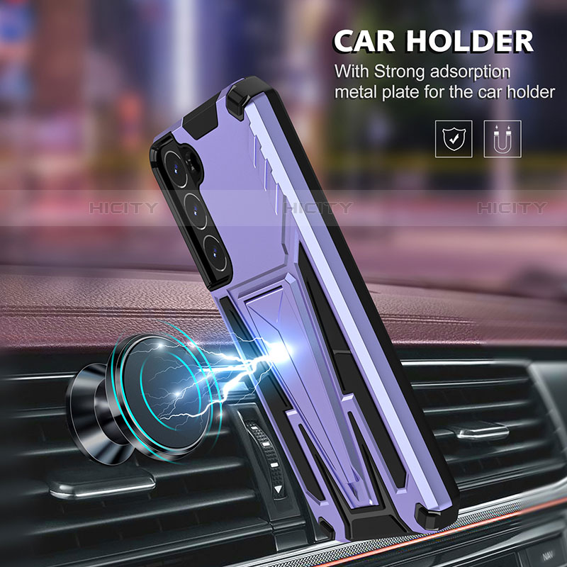 Funda Bumper Silicona y Plastico Mate Carcasa con Soporte A03 para Samsung Galaxy S22 5G