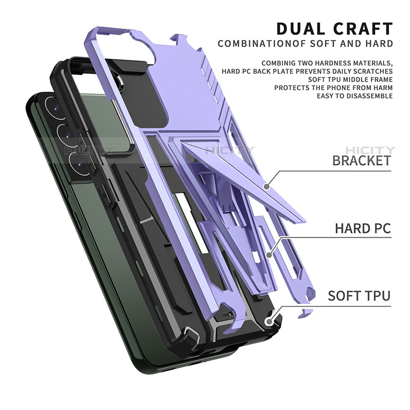 Funda Bumper Silicona y Plastico Mate Carcasa con Soporte A03 para Samsung Galaxy S22 5G