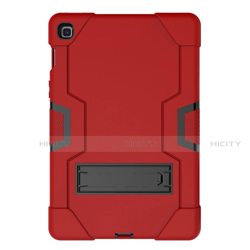 Funda Bumper Silicona y Plastico Mate Carcasa con Soporte A03 para Samsung Galaxy Tab S5e 4G 10.5 SM-T725 Rojo