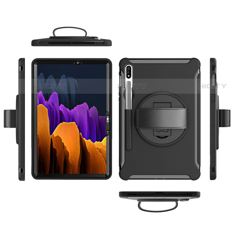 Funda Bumper Silicona y Plastico Mate Carcasa con Soporte A03 para Samsung Galaxy Tab S7 11 Wi-Fi SM-T870