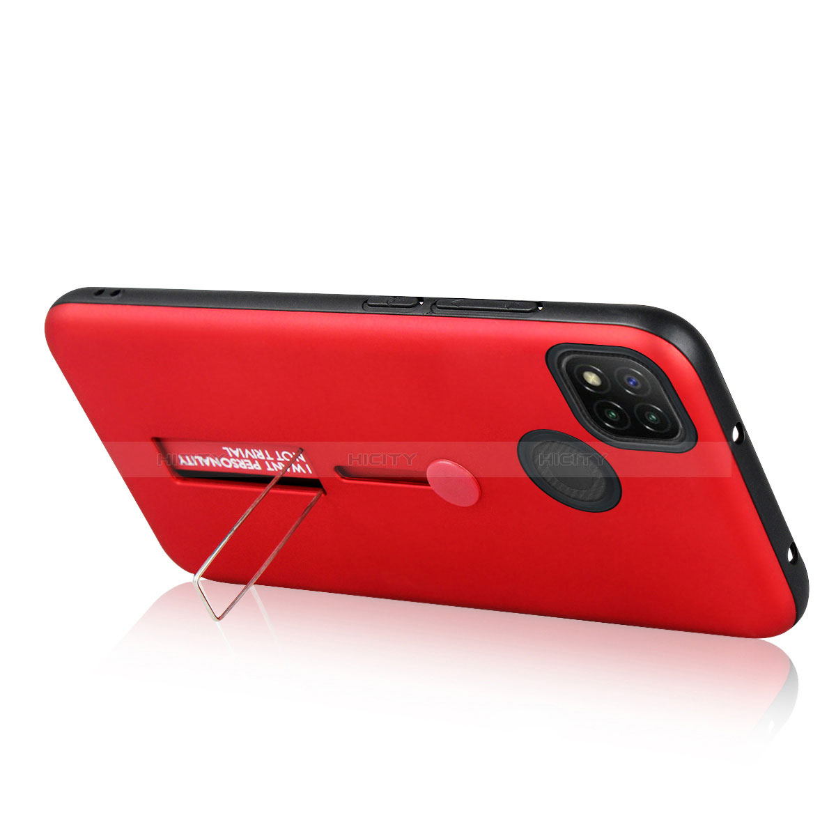 Funda Bumper Silicona y Plastico Mate Carcasa con Soporte A03 para Xiaomi Redmi 9 India