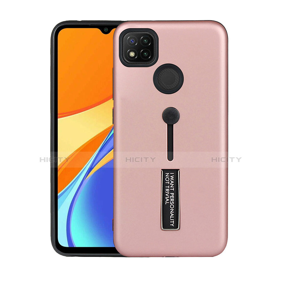 Funda Bumper Silicona y Plastico Mate Carcasa con Soporte A03 para Xiaomi Redmi 9 India