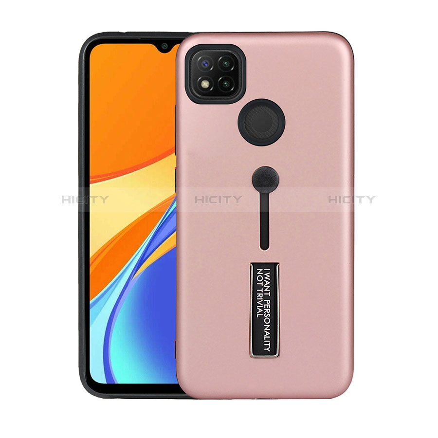 Funda Bumper Silicona y Plastico Mate Carcasa con Soporte A03 para Xiaomi Redmi 9C