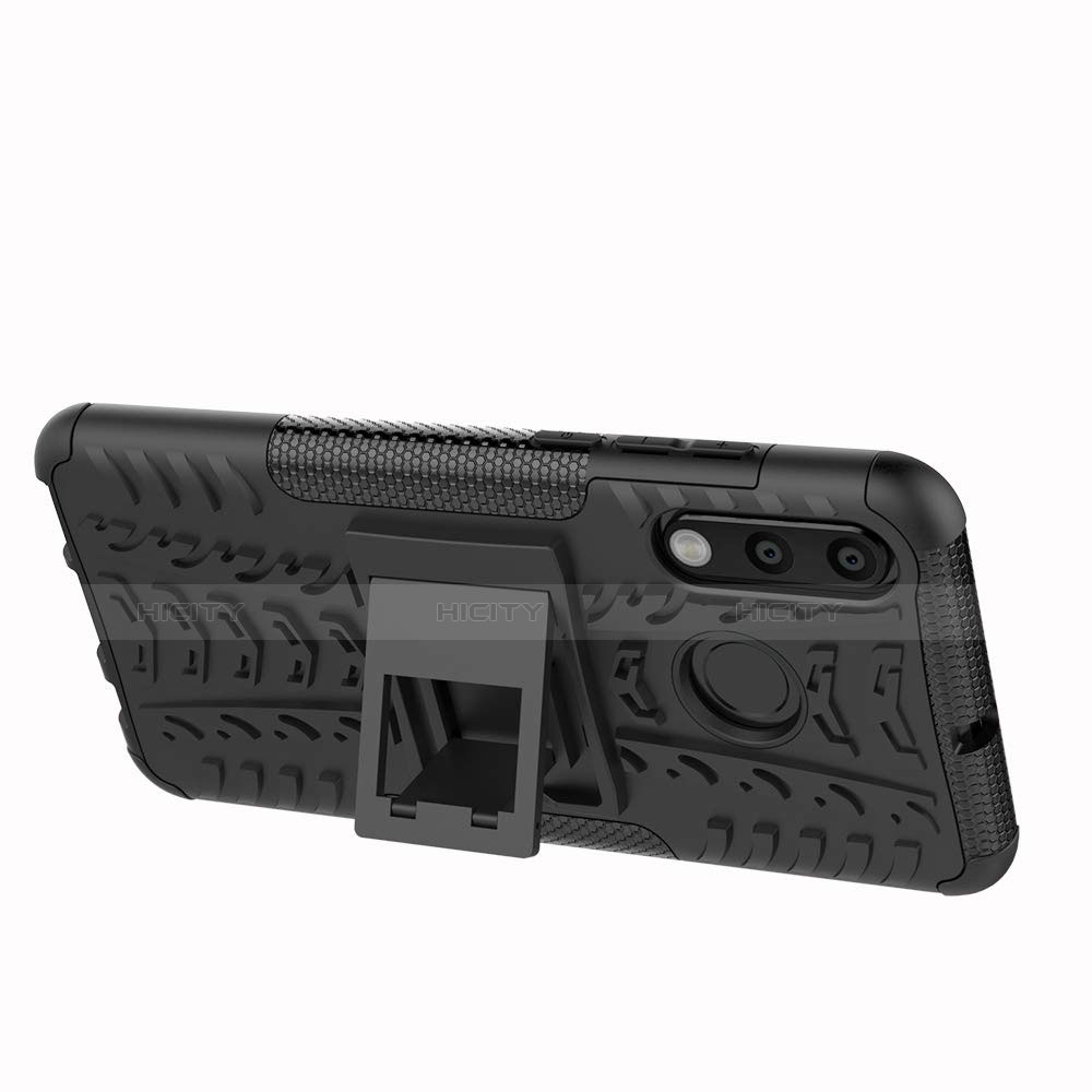 Funda Bumper Silicona y Plastico Mate Carcasa con Soporte A04 para Huawei P30 Lite