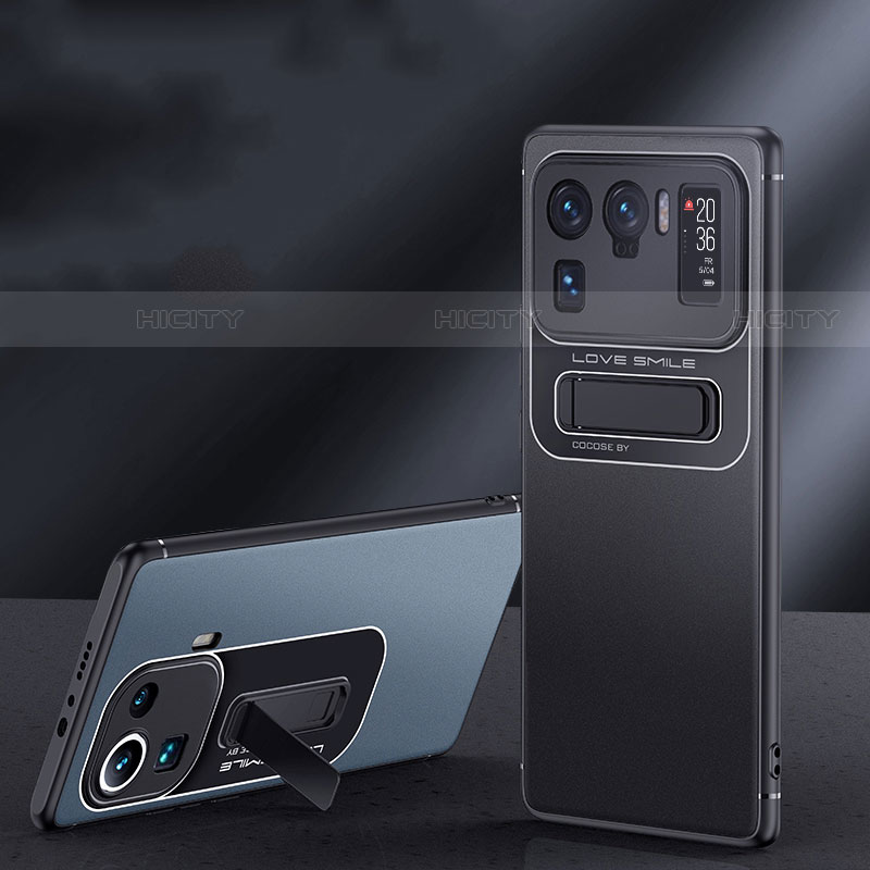 Funda Bumper Silicona y Plastico Mate Carcasa con Soporte A06 para Xiaomi Mi 11 Ultra 5G