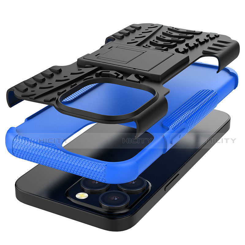 Funda Bumper Silicona y Plastico Mate Carcasa con Soporte A07 para Apple iPhone 13 Pro