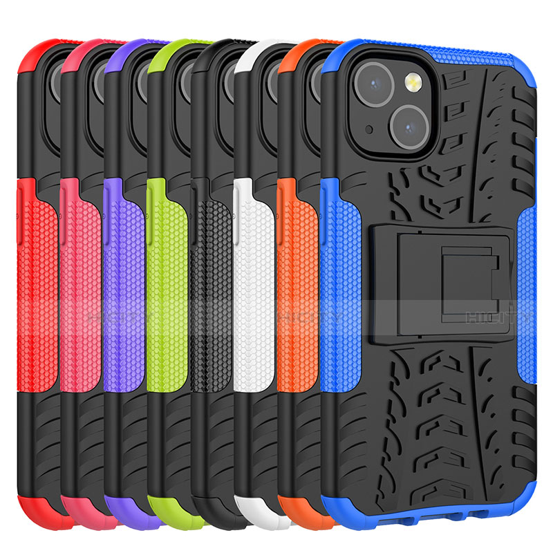 Funda Bumper Silicona y Plastico Mate Carcasa con Soporte A07 para Apple iPhone 14