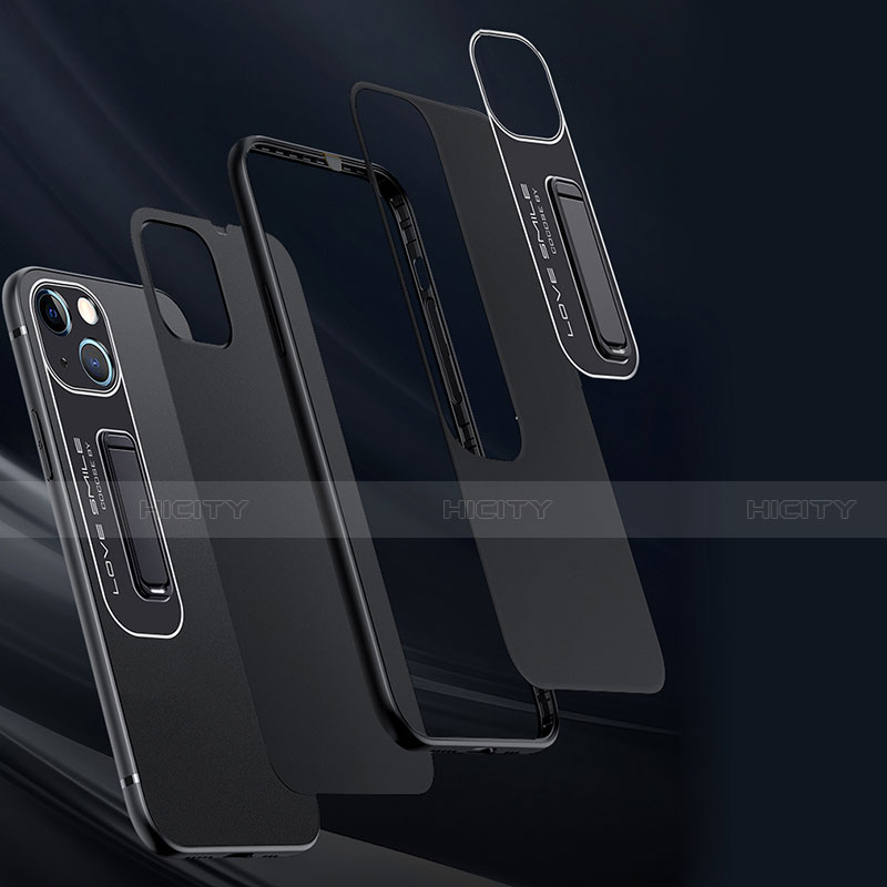 Funda Bumper Silicona y Plastico Mate Carcasa con Soporte A08 para Apple iPhone 13