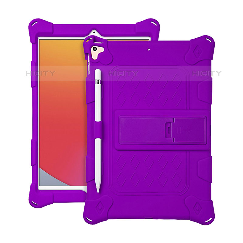 Funda Bumper Silicona y Plastico Mate Carcasa con Soporte H01 para Apple iPad 10.2 (2020)