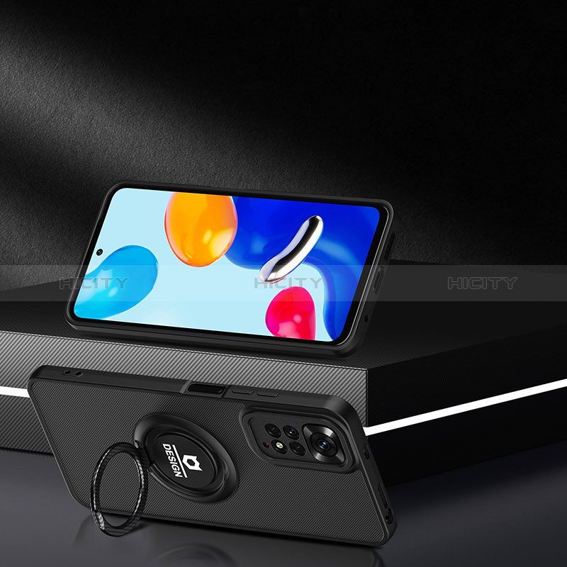 Funda Bumper Silicona y Plastico Mate Carcasa con Soporte H02P para Xiaomi Redmi Note 11 4G (2022)