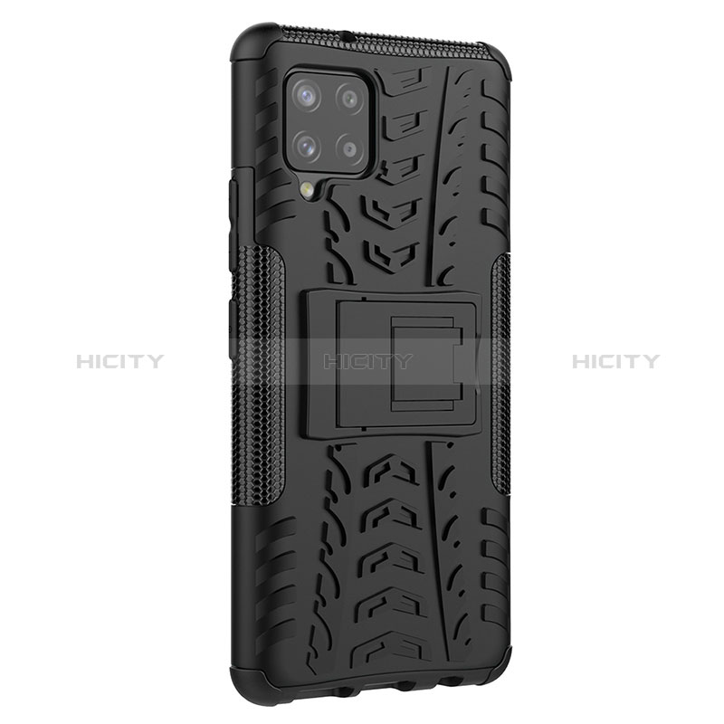 Funda Bumper Silicona y Plastico Mate Carcasa con Soporte J01X para Samsung Galaxy A42 5G