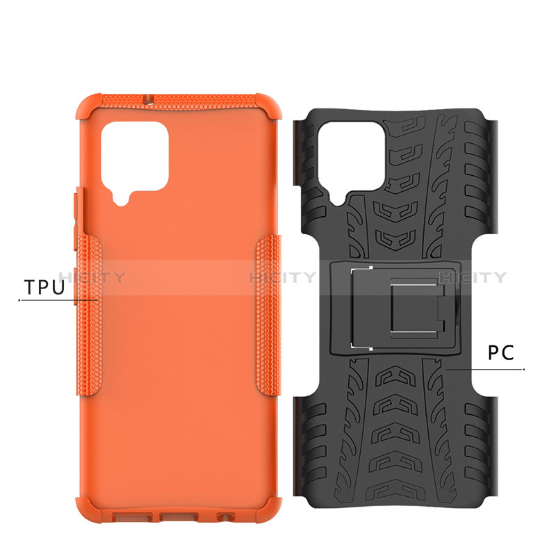 Funda Bumper Silicona y Plastico Mate Carcasa con Soporte J01X para Samsung Galaxy A42 5G