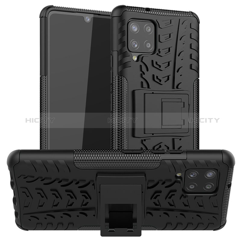 Funda Bumper Silicona y Plastico Mate Carcasa con Soporte J01X para Samsung Galaxy A42 5G