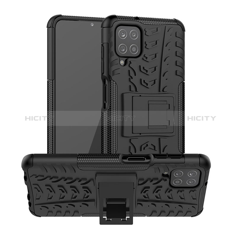 Funda Bumper Silicona y Plastico Mate Carcasa con Soporte J01X para Samsung Galaxy F12