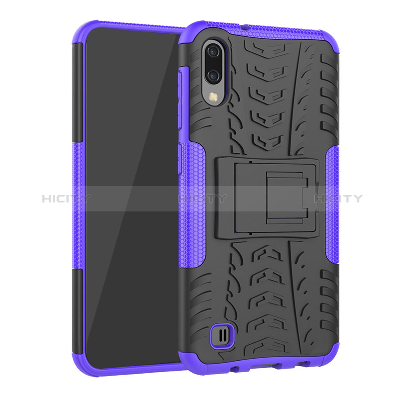 Funda Bumper Silicona y Plastico Mate Carcasa con Soporte J01X para Samsung Galaxy M10