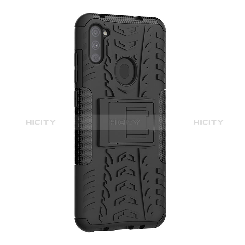 Funda Bumper Silicona y Plastico Mate Carcasa con Soporte J01X para Samsung Galaxy M11