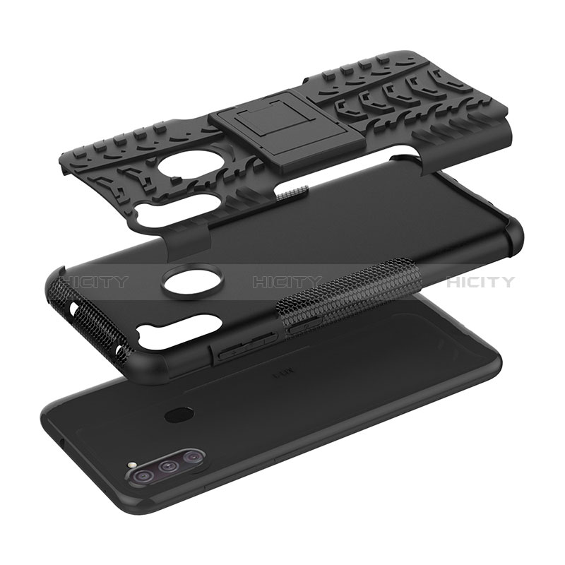 Funda Bumper Silicona y Plastico Mate Carcasa con Soporte J01X para Samsung Galaxy M11