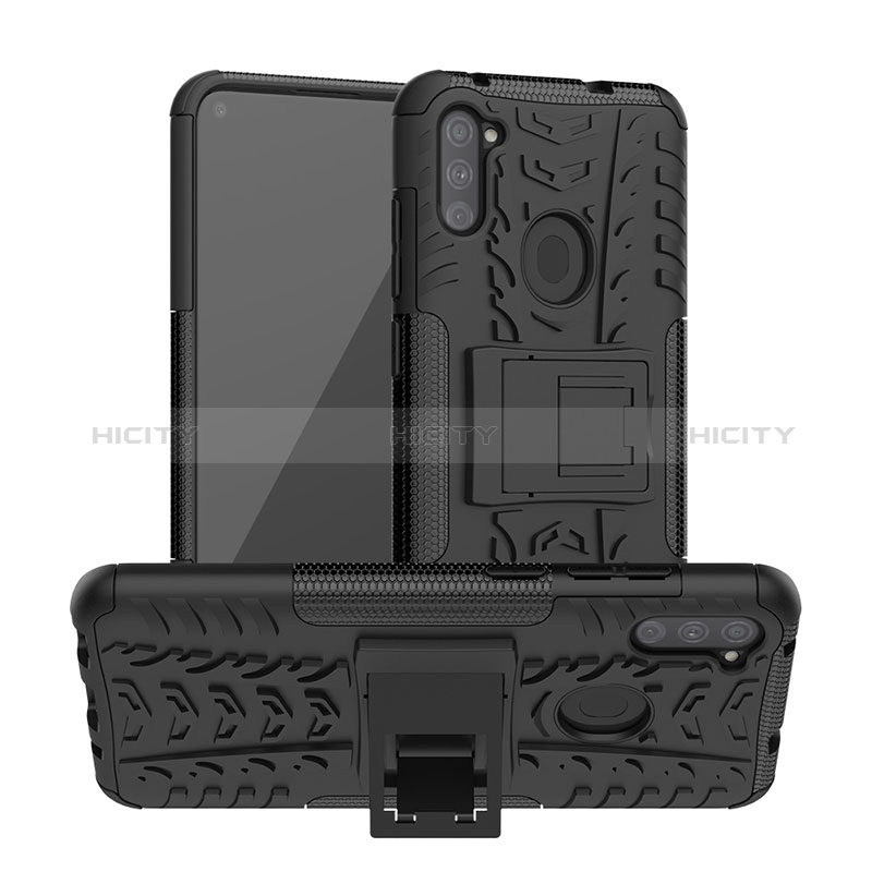 Funda Bumper Silicona y Plastico Mate Carcasa con Soporte J01X para Samsung Galaxy M11