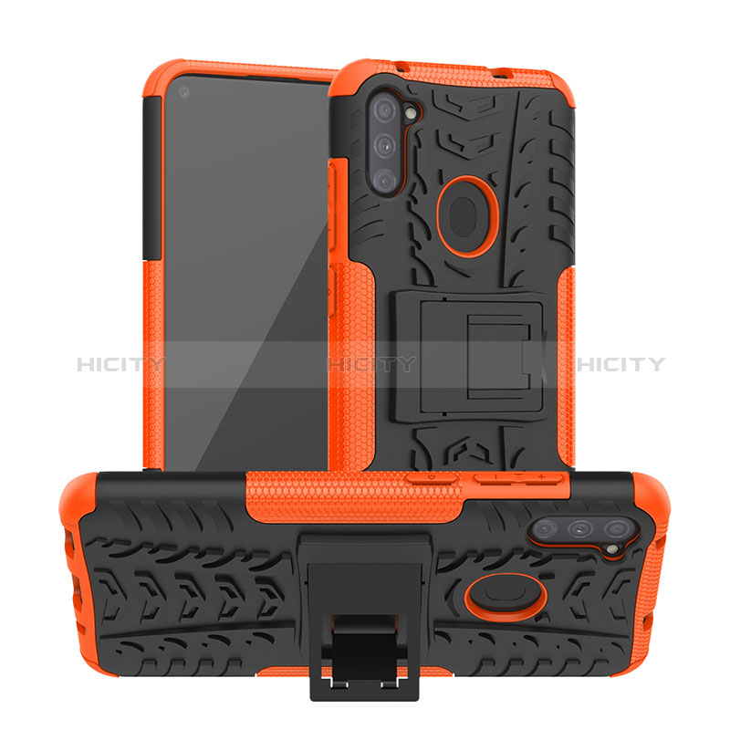 Funda Bumper Silicona y Plastico Mate Carcasa con Soporte J01X para Samsung Galaxy M11