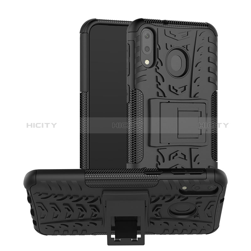 Funda Bumper Silicona y Plastico Mate Carcasa con Soporte J01X para Samsung Galaxy M20