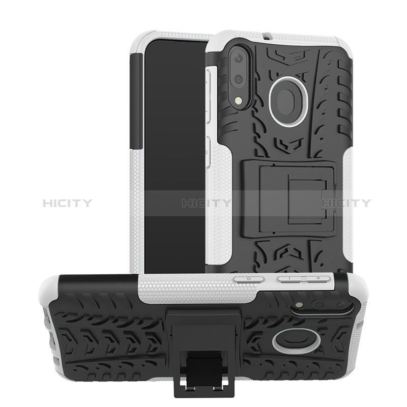 Funda Bumper Silicona y Plastico Mate Carcasa con Soporte J01X para Samsung Galaxy M20