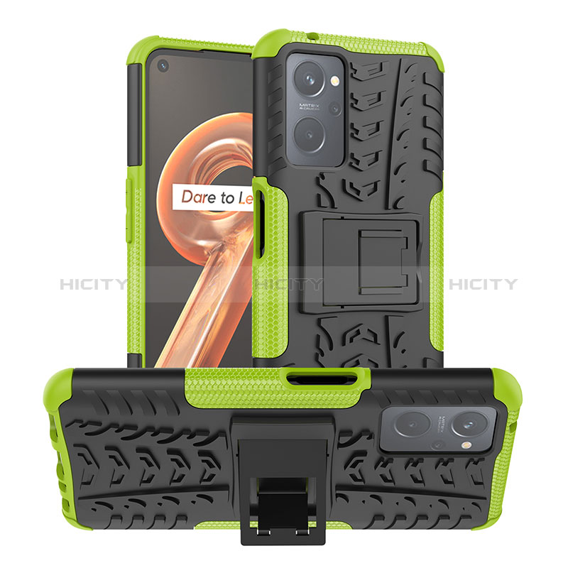 Funda Bumper Silicona y Plastico Mate Carcasa con Soporte JX1 para Realme 9i 4G