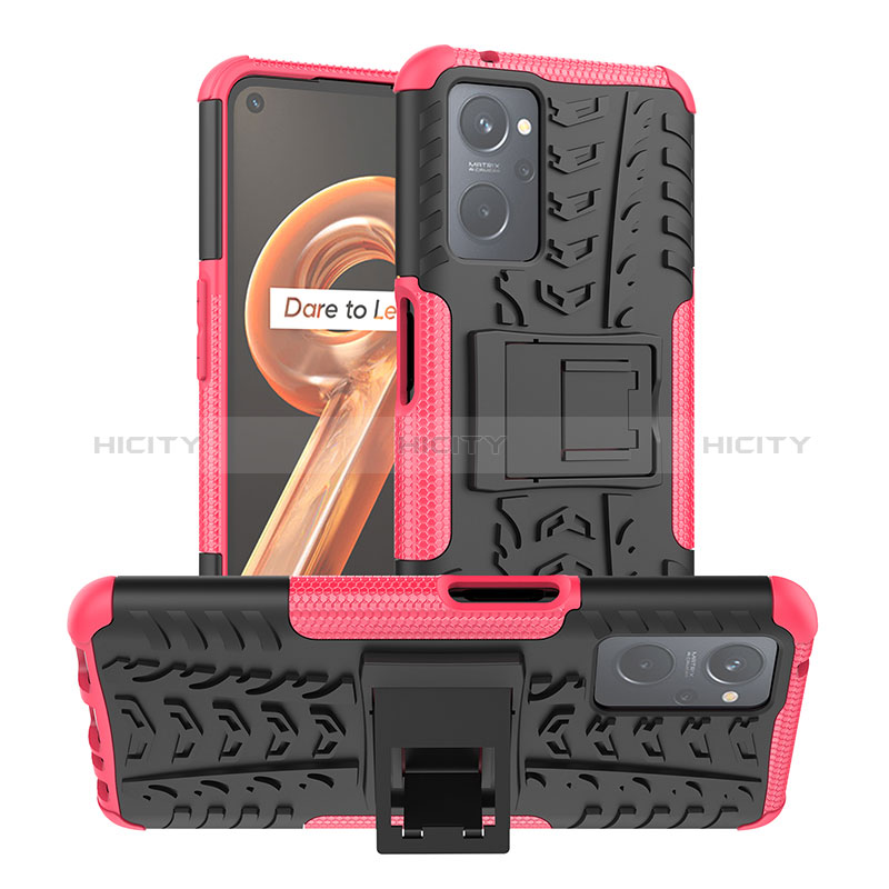 Funda Bumper Silicona y Plastico Mate Carcasa con Soporte JX1 para Realme 9i 4G