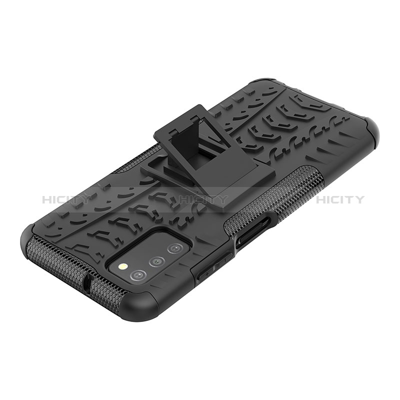 Funda Bumper Silicona y Plastico Mate Carcasa con Soporte JX1 para Samsung Galaxy A02s