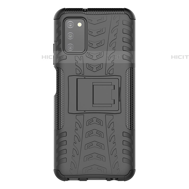 Funda Bumper Silicona y Plastico Mate Carcasa con Soporte JX1 para Samsung Galaxy A03s