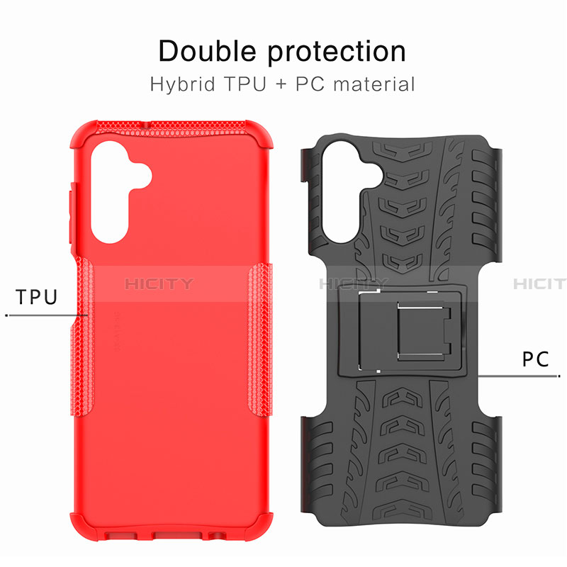 Funda Bumper Silicona y Plastico Mate Carcasa con Soporte JX1 para Samsung Galaxy A13 5G