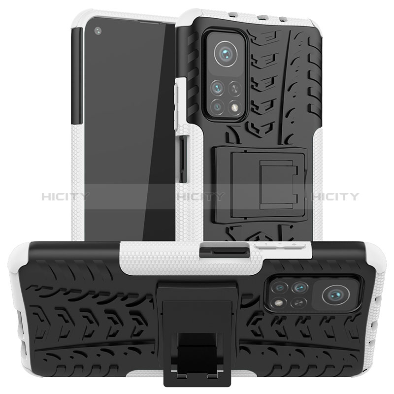 Funda Bumper Silicona y Plastico Mate Carcasa con Soporte JX1 para Xiaomi Mi 10T Pro 5G