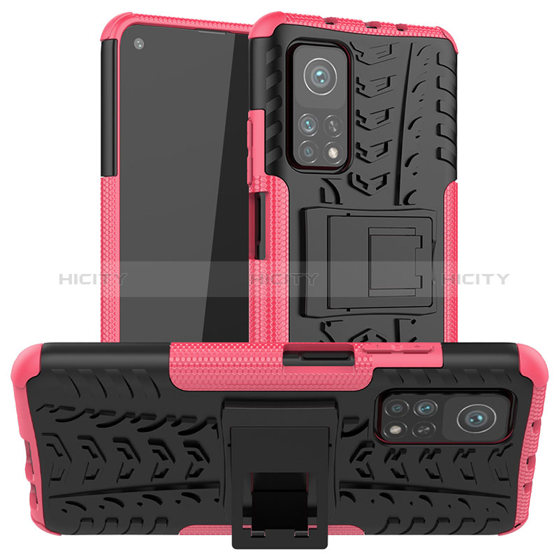 Funda Bumper Silicona y Plastico Mate Carcasa con Soporte JX1 para Xiaomi Mi 10T Pro 5G